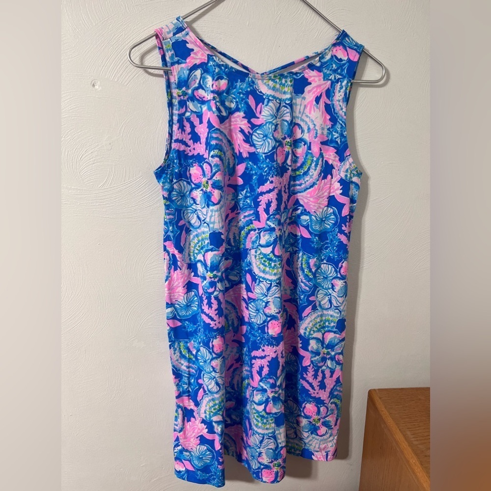 Lilly Pulitzer Dress Size M Kristen Swing Sitting Seaside Blue